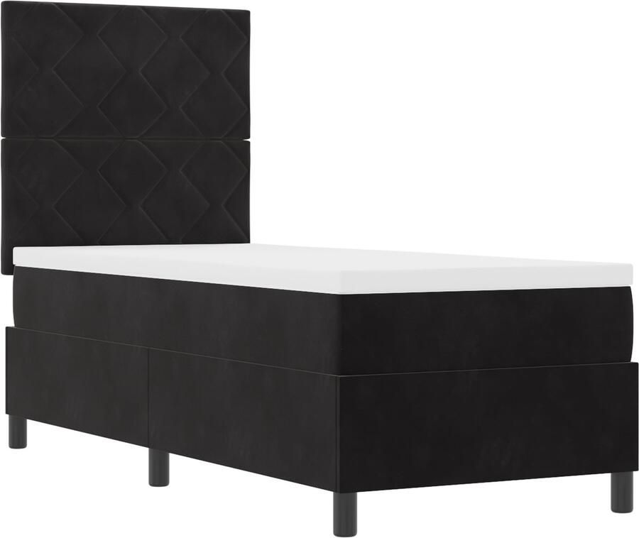 VidaXL Boxspring Bed met Matras & LED Zwart 80x200 cm Fluweel