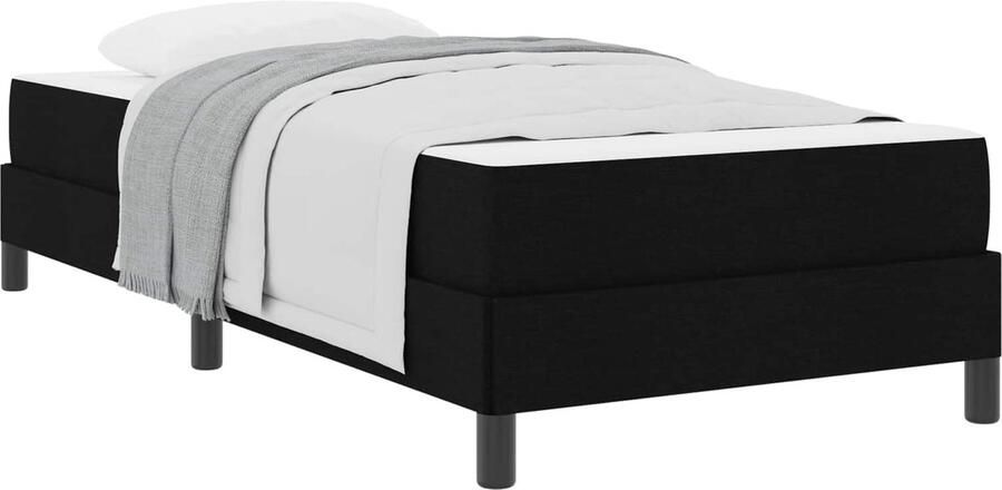 VidaXL Boxspring bed met matras Zwart 90 x 200 cm Stof - Foto 2