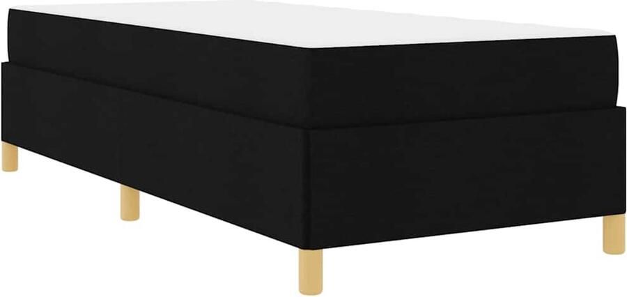 VidaXL Boxspring bed met matras Zwart en Wit 90 x 190 cm Stof - Foto 2