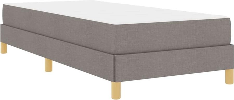 VidaXL Boxspring bed Taupe Bruin 90 x 200 cm Stof Geengineerd Hout - Foto 2