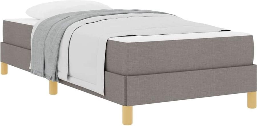 VidaXL Boxspring bed Taupe Bruin 90 x 190 cm Stof Geengineerd Hout