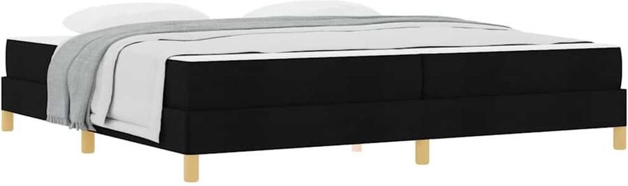 VidaXL Boxspring bed Zwart Bruin 200 x 200 cm Stof Geengineerd Hout