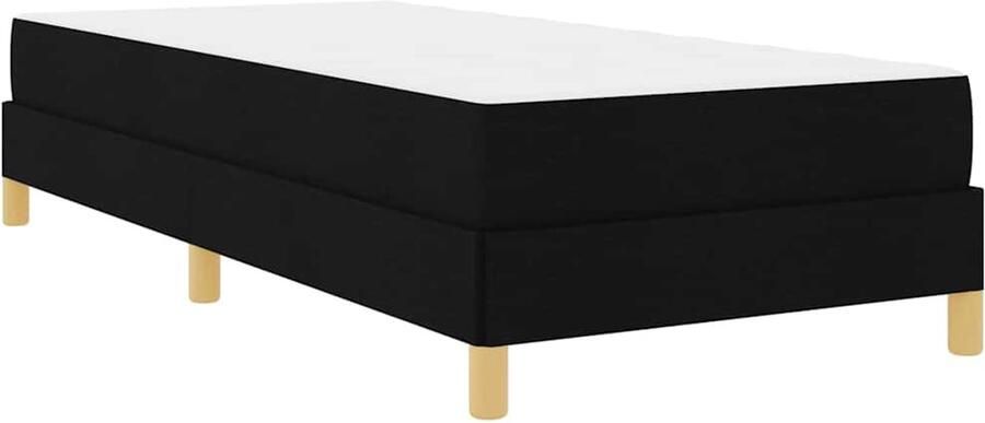 VidaXL Boxspring bed Zwart Bruin 90 x 190 cm Stof Geengineerd Hout