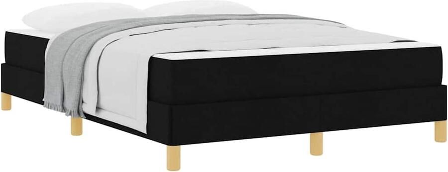 VidaXL Boxspring bed Zwart Bruin 160 x 200 cm Stof Geengineerd Hout