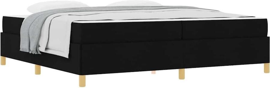 VidaXL Boxspring bed Anders Zwart en Wit en Zwart 200 x 200 cm Stof