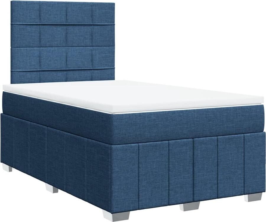 VidaXL Boxspring Blauw 120x200 cm Inclusief Matras