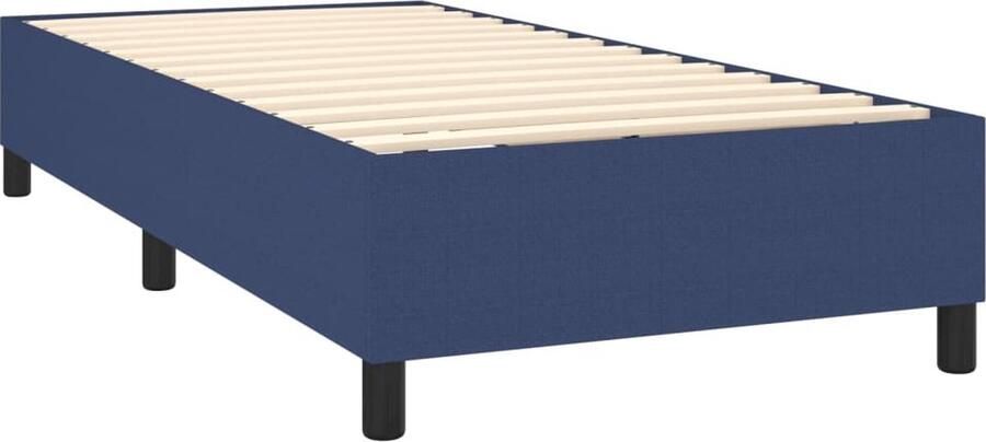 VidaXL Boxspring Blauw 80x200 cm Inclusief Matras Boxspringbed Pocketveer Matras Blauwe Boxspring Tweepersoons Bed Slaapkamer Meubilair Boxspring Frame