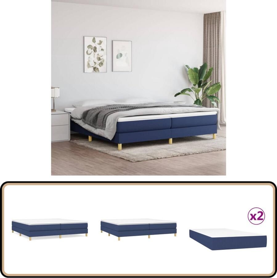 The Living Store Boxspring Bed Pocketvering Middelharde Ondersteuning 203x200x25 cm( LxBxH) Huidvriendelijk Boxspring Boxsprings Tweepersoonsbed Slaapcomfort Pocketed Spring Mattress - Foto 2