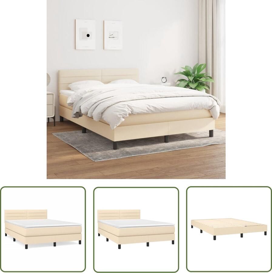 The Living Store Boxspringbed Bed 193 x 144 x 78 88 cm Duurzaam materiaal Verstelbaar hoofdbord Pocketvering matras Middelharde ondersteuning Huidvriendelijk topmatras