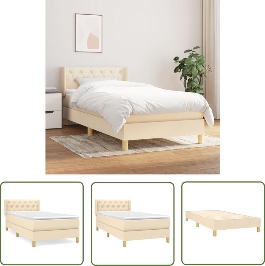 The Living Store Boxspringbed Rustgevend Bed Afmeting- 203 x 83 x 78 88 cm Ken- Duurzaam materiaal praktisch hoofdbord comfortabele ondersteuning pocketvering matras middelharde ondersteuning huidvriendelijk topmatras