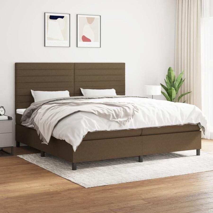 The Living Store Boxspringbed Rustgevend Bed Afmetingen- 203 x 200 x 118 128 cm Ken- Duurzaam comfortabel Boxspringbed Boxspring Bed Slapen Nachtrust