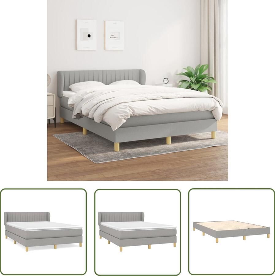 The Living Store Boxspringbed Bed met verstelbaar hoofdbord pocketvering matras en huidvriendelijk topmatras Lichtgrijs 203 x 147 x 78 88 cm Boxspringbed Boxspring Bed Frame Tweepersoonsbed Elektrisch Verstelbare Hoofdbord