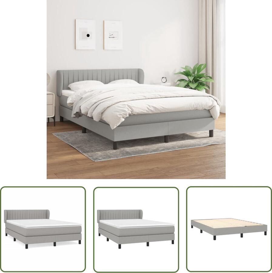 The Living Store Boxspringbed Rustgevende Nachtrust Bed 203 x 147 x 78 88 cm Lichtgrijs Stof Duurzaam Boxspringbed Boxspring Bed Slaapcomfort Nachtrust