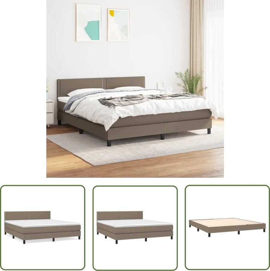 The Living Store Boxspringbed Duurzaam 180x200cm Pocketveringmatras Boxspringbed Boxspring Tweepersoonsbed Bed Frame Pocketed Spring Mattress