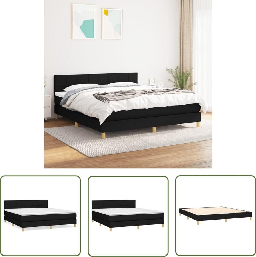 The Living Store Boxspringbed Comfortabele Pocketvering 160 x 200 x 118 128 cm Duurzaam en Stijlvol Incl Matras en Topmatras Boxspringbed Boxspring Tweepersoonsbed King Size Bed Pocketed Spring Mattress