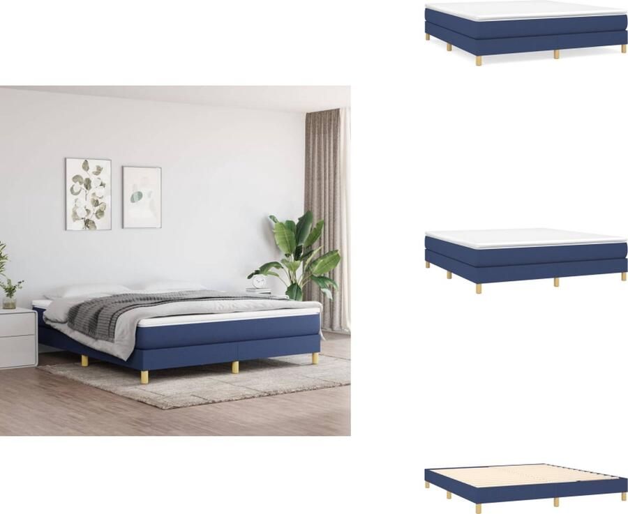VidaXL Boxspringbed Comfortline Bedframe 203x160x25 cm Pocketvering matras 160x200x20 cm Middelharde ondersteuning Huidvriendelijk topmatras 160x200x5 cm Bed