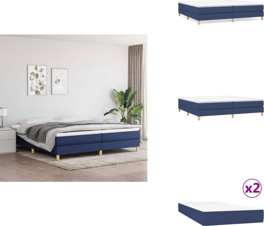 VidaXL Boxspring Bed Pocketvering Middelharde Ondersteuning 203x200x25 cm( LxBxH) Huidvriendelijk Bed