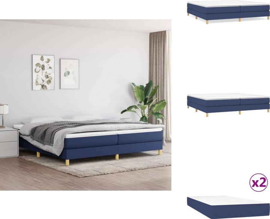 VidaXL Boxspring Bed Pocketvering Middelharde Ondersteuning 203x200x25 cm( LxBxH) Huidvriendelijk Bed - Foto 2