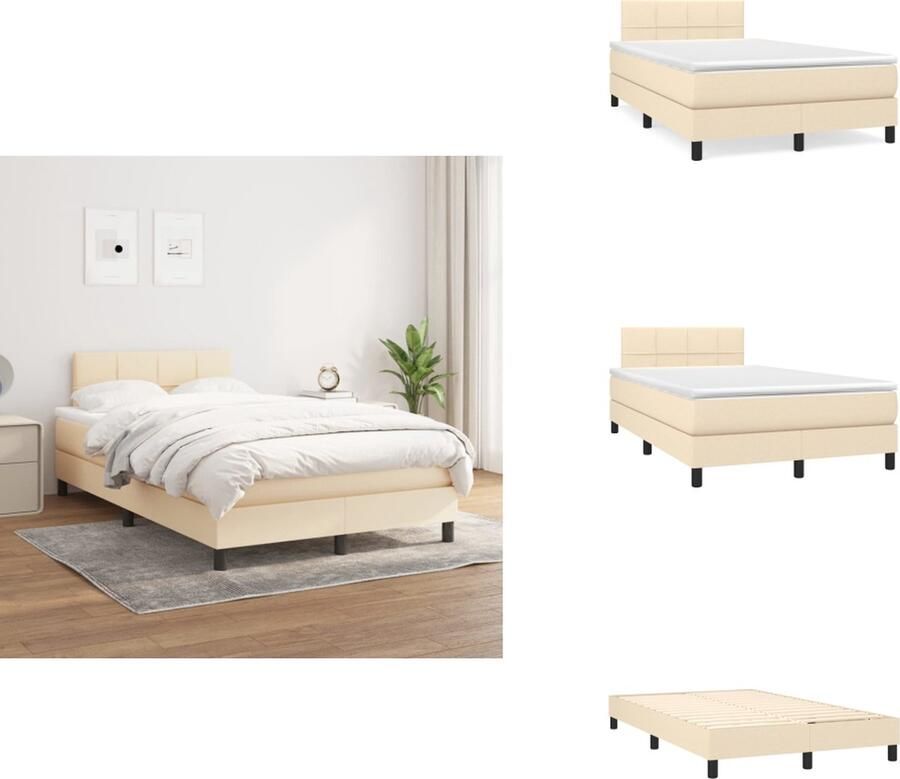 VidaXL Boxspringbed 203 x 120 x 78 88 cm Duurzaam materiaal Verstelbaar hoofdbord Comfortabele ondersteuning Pocketvering matras Middelharde ondersteuning Huidvriendelijk topmatras Inclusief montagehandleiding Bed