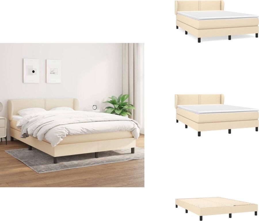 VidaXL Boxspringbed Serene Night Bedden 193 x 147 x 78 88 cm Duurzaam Verstelbaar hoofdbord Pocketvering matras Middelharde ondersteuning Huidvriendelijk topmatras Inclusief montagehandleiding Bed