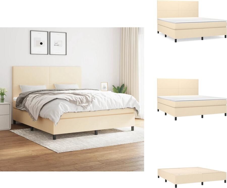 VidaXL Boxspringbed Rustgevend 180 x 200 cm Duurzaam materiaal Verstelbaar hoofdbord Pocketvering matras Middelharde ondersteuning Huidvriendelijk topmatras Bed - Foto 2