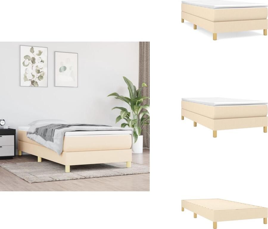 VidaXL Boxspringbed Standard Bedframe 203x80x25 cm Bedmatras 80x200x20 cm Huidvriendelijke topmatras 80x200x5 cm Bed
