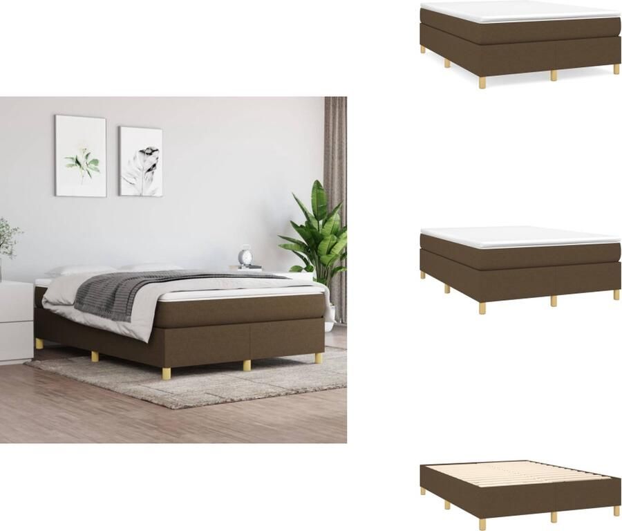 VidaXL Boxspringbed Duurzaam en pocketvering matras Middelharde ondersteuning Huidvriendelijk topmatras Inclusief montagehandleiding Bed