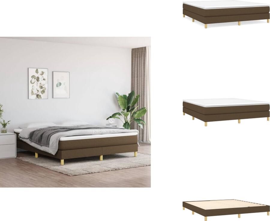 VidaXL Boxspringbed Pocketvering Middelharde ondersteuning Huidvriendelijk topmatras 180 x 200 x 25 cm (B x L x H) Bed
