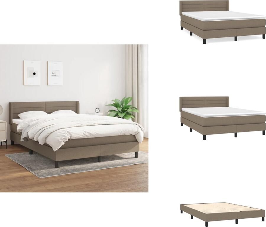 VidaXL Boxspringbed Bed 193 x 147 x 78 88 cm Duurzaam materiaal praktisch hoofdbord comfortabele ondersteuning pocketvering matras middelharde ondersteuning huidvriendelijk topmatras Bed - Foto 1