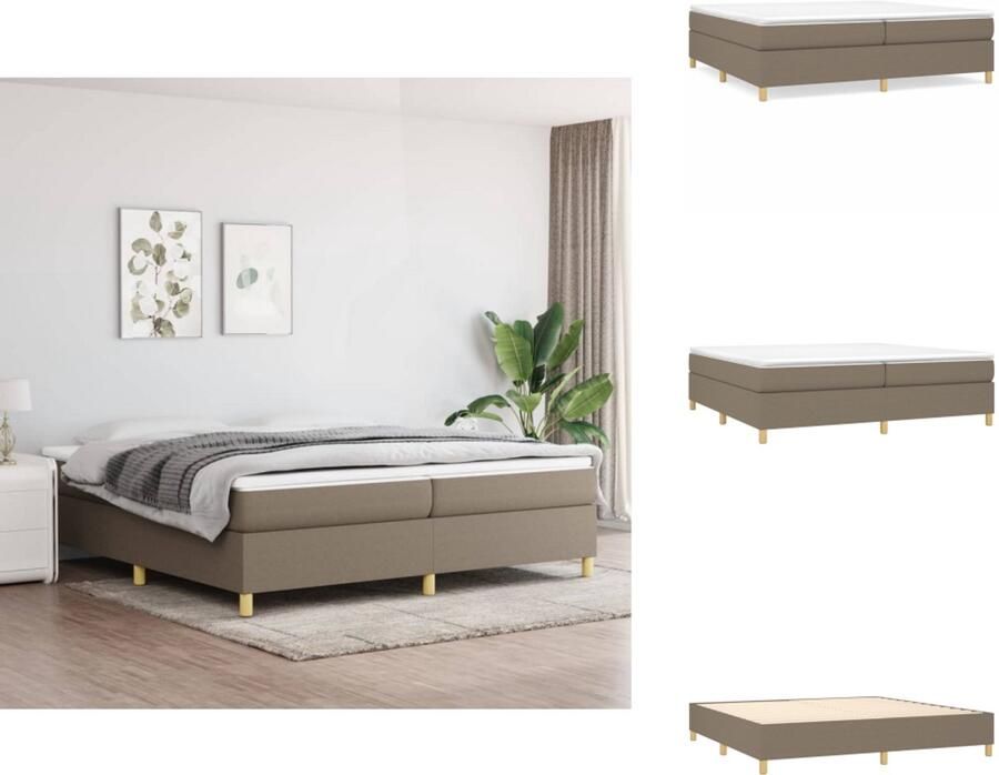 VidaXL Boxspringbed Bedframe 203x200x35 cm Matras 100x200x20 cm Topmatras 200x200x5 cm Bed - Foto 2