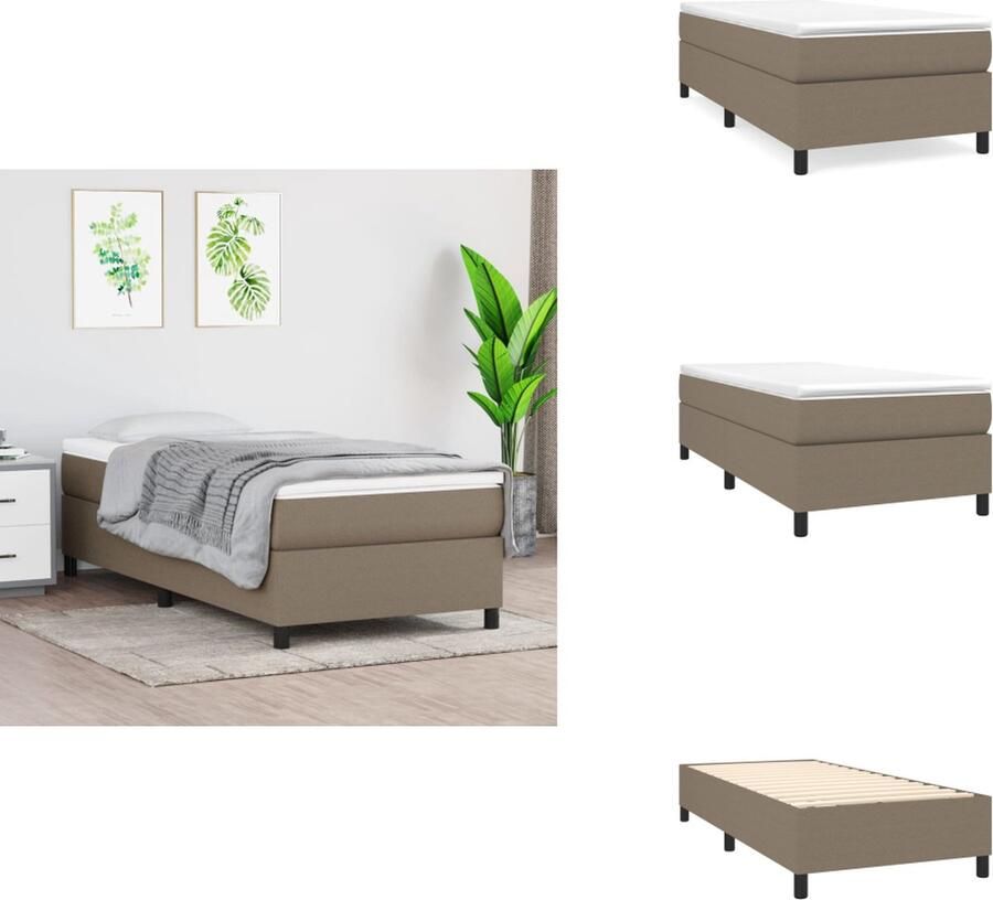 VidaXL Boxspringbed Pocketvering Matras Middelharde Ondersteuning Huidvriendelijk Topmatras Multiplex Lattenbodem Bed