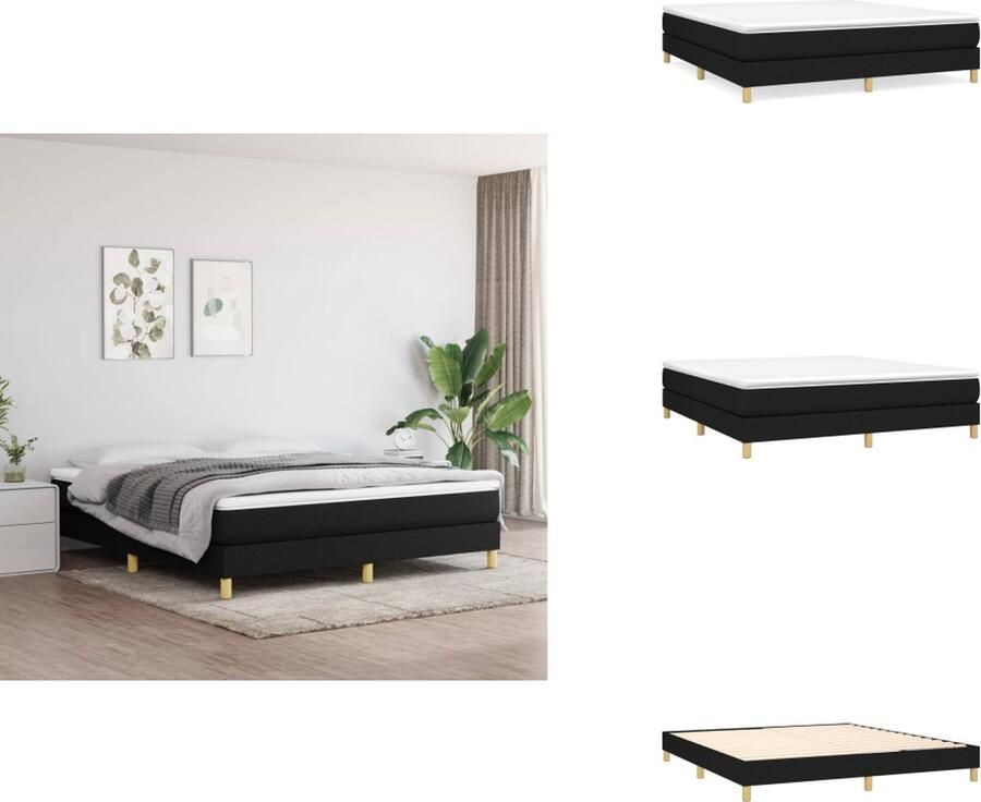 VidaXL Boxspringbed Comfort Bedframe 203x160x25cm Matras 160x200x20cm Topmatras 160x200x5cm Huidvriendelijk topmatras Multiplex lattenbodem Middelharde ondersteuning Duurzaam materiaal Pocketvering matras Bed
