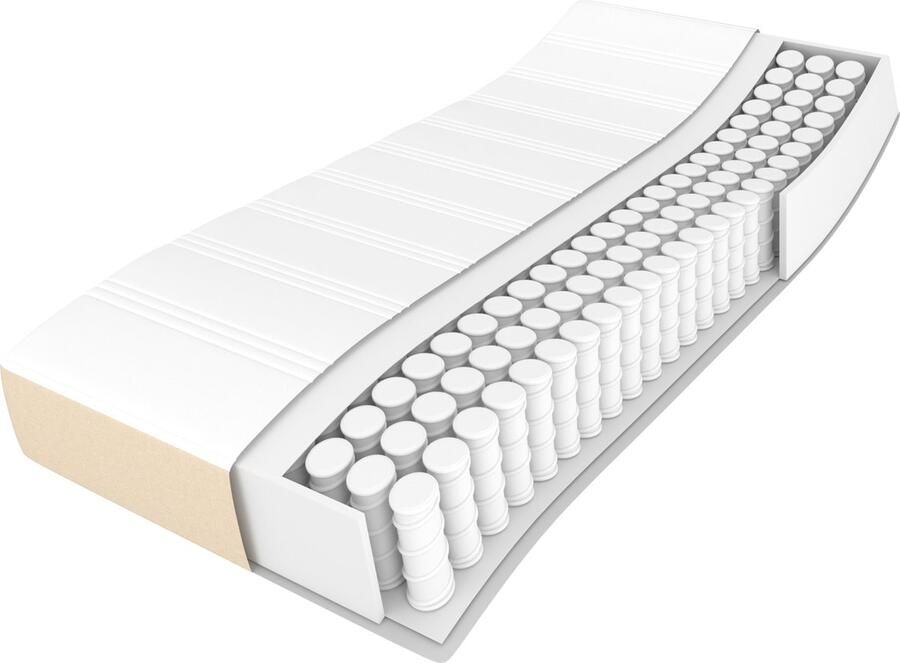 VidaXL Boxspring Crèmekleurig Inclusief Matras 90x190 cm Boxspringbed Bed Frame Tweepersoonsbed Slaapkamer Meubilair Creme Kleur Matras Topper Pocketed Veren - Foto 3