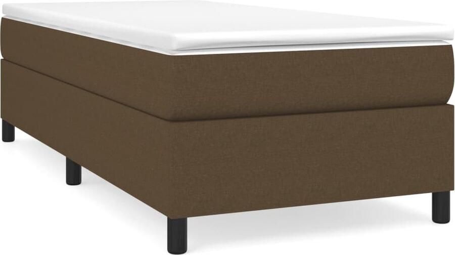 VidaXL Boxspring Donkerbruin 80x200 cm Boxspringbed Boxspring Donkere Bruine Bed Tweepersoonsbed Pocketveer Matras Middenhard Matras Houten Frame - Foto 2
