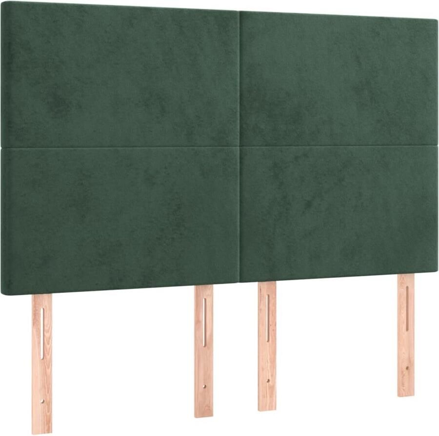 VidaXL Boxspring Fluweel Groen 140x190 cm Inclusief Matras Boxspring Fluweel Bed Groen Bed Led Bed King Size Bed