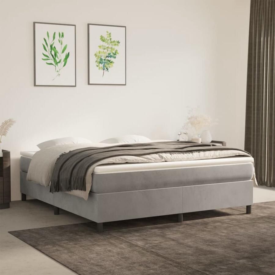 VidaXL Stijlvol Boxspringbed 180x200 cm met Matras & Topper Boxspringbed Fluweel Pocketvering Middenhard Boxspring Slapen Luxe Bed Frame Matras Topper - Foto 2