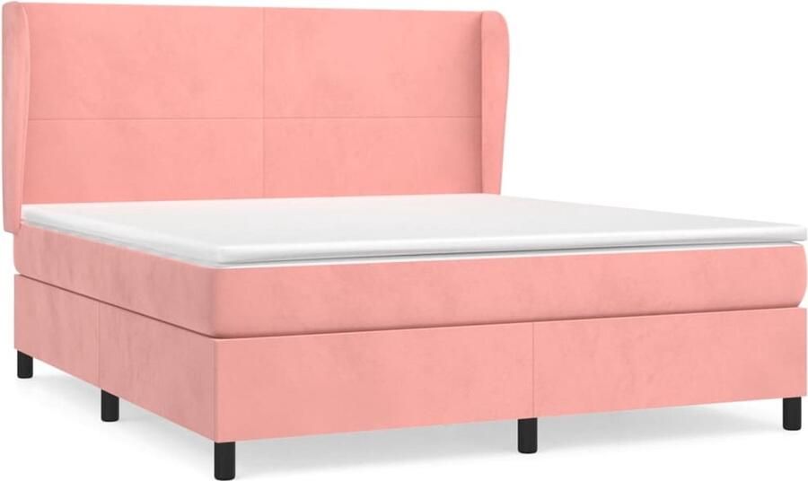 VidaXL Boxspring Fluweel Roze 180x200 cm Boxspringbed Boxspring Tweepersoonsbed Rozenkleurig Bed Velvet Bed Luxe Bed Slaapkamer Meubilair - Foto 2
