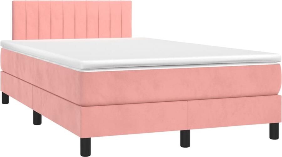 VidaXL Boxspring Fluweel Roze Inclusief Matras Boxspring Slaapkamerinrichting Tweepersoonsbed Velvet Bed Rozerood Bed Luxe Bed Boxspring Kopen - Foto 2