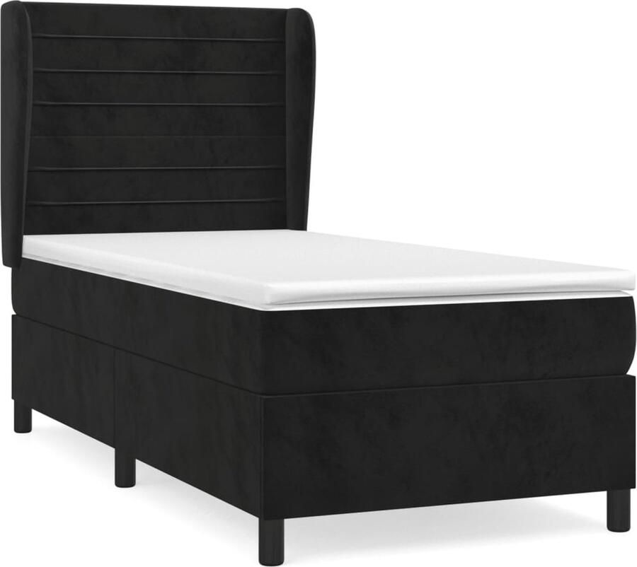 VidaXL Boxspring Fluweel Zwart 80x200 cm Boxspringbed Fluweel Bed Boxspring Tweepersoonsbed King Size Bed Zware Boxspring Velvet Bed Frame Bedroom Furniture - Foto 2