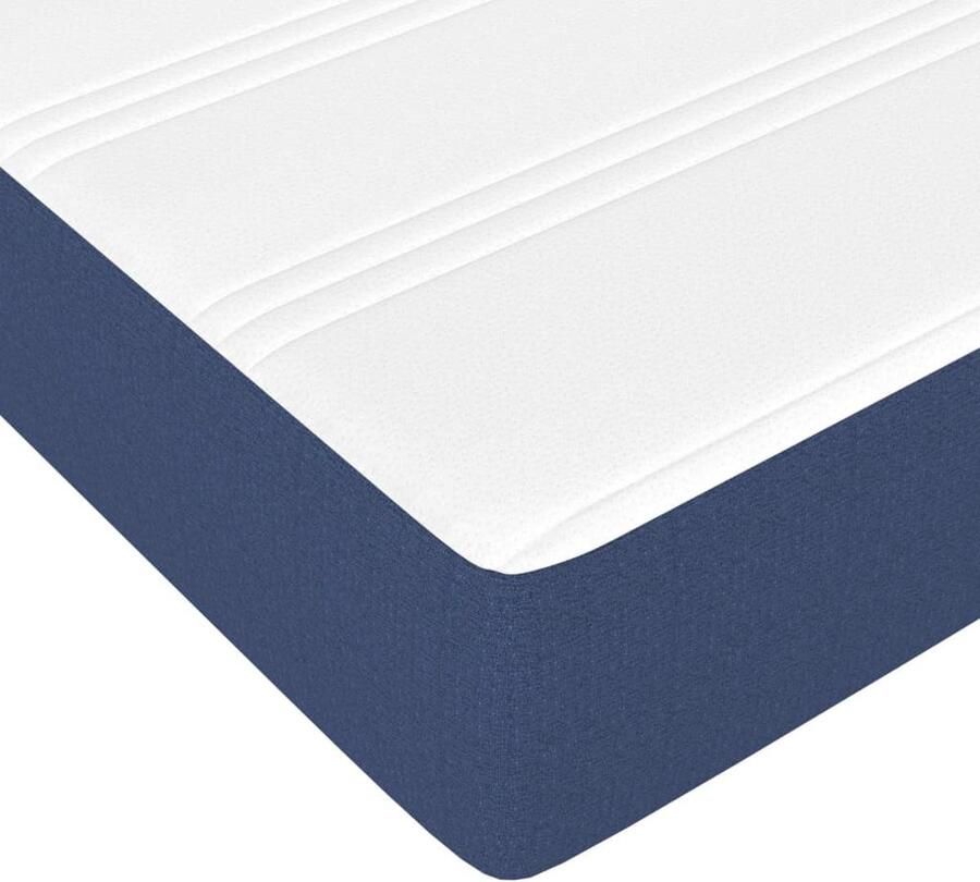 VidaXL Boxspring Inclusief Matras en Topmatras 80x200 cm Boxspringbed Boxsprings Slaapkamerinrichting Slaapcomfort Pocketvering Middelhard Blauwe Kamer Tweepersoonsbed - Foto 2