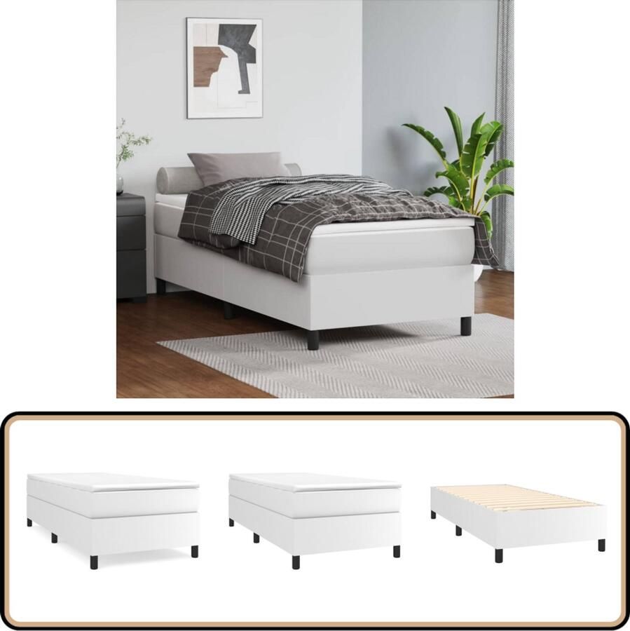 VidaXL -Boxspring-met-matras-kunstleer-wit-80x200-cm - Foto 4