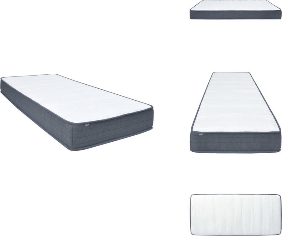 VidaXL Boxspringmatras Gemiddelde Stevigheid 200 x 120 x 20 cm Wit en Donkergrijs 100% Polyester Matras