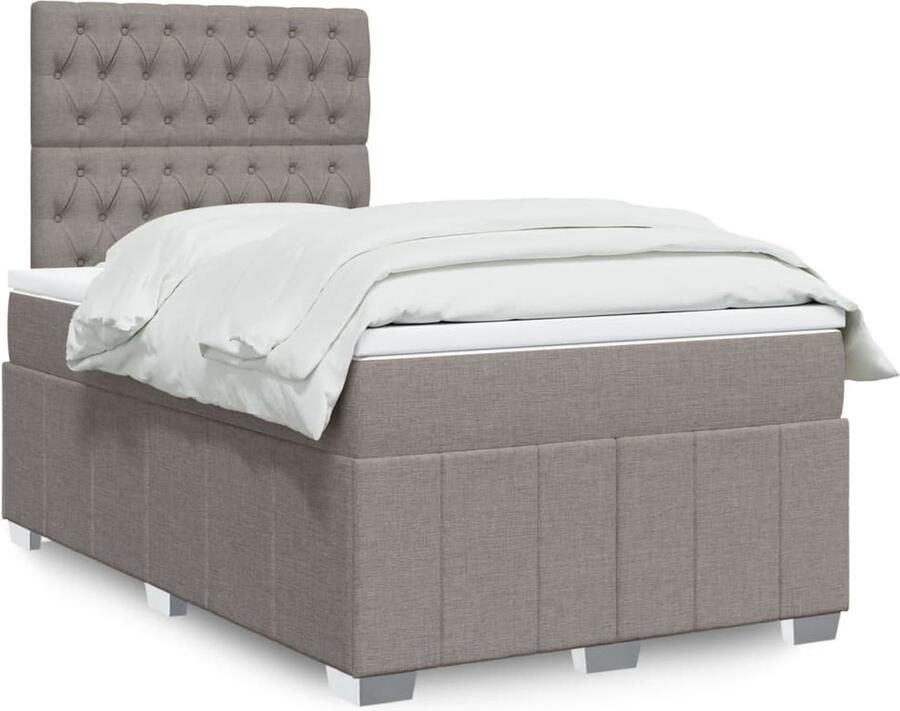 VidaXL Boxspring met matras 120x200 cm Taupe