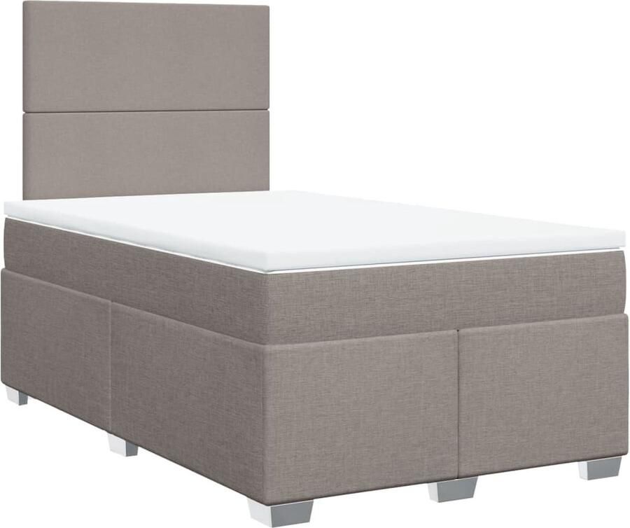 VidaXL Boxspring met matras 120x200 cm Taupe