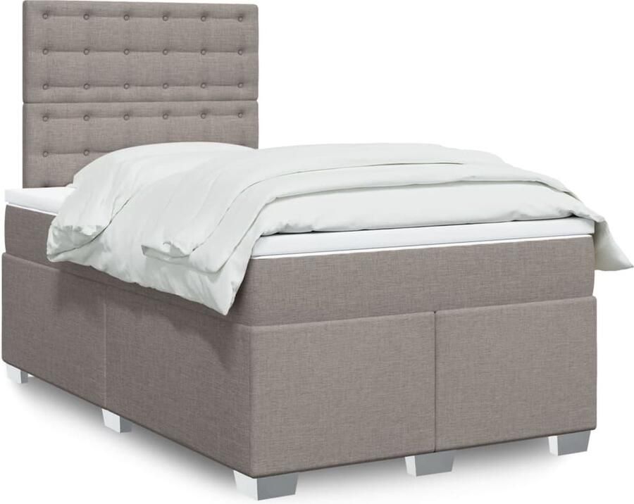 VidaXL Boxspring met matras 120x200 cm taupe