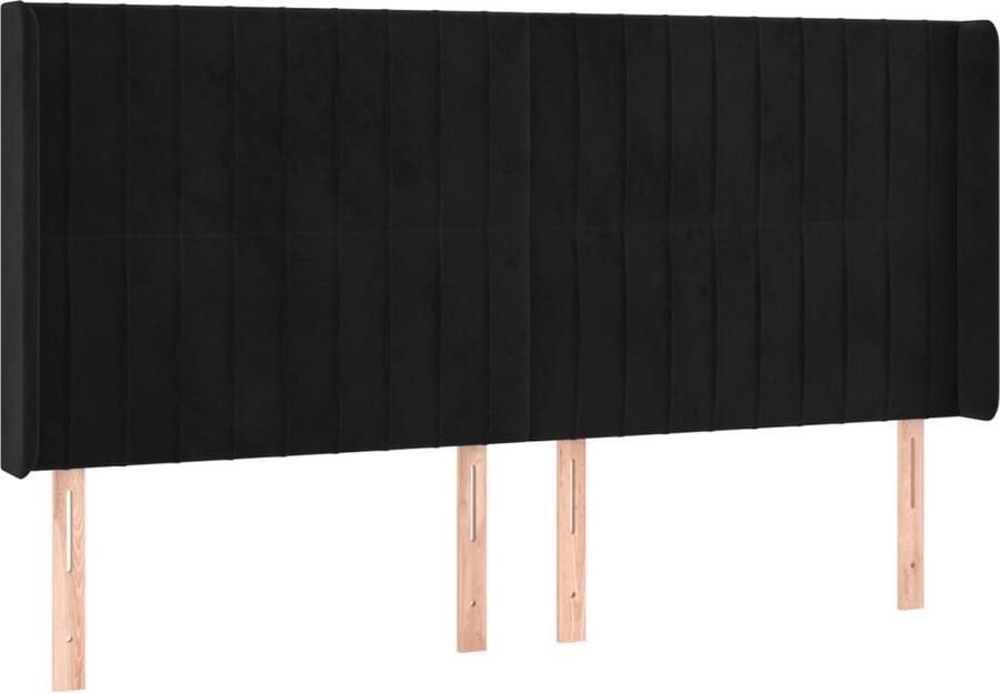 VidaXL Boxspring met matras en LED Fluweel Zwart 160x200 cm Boxspring Bed Boxspring Tweepersoonsbed Velvet Bed Led Bed