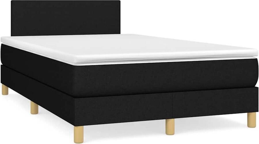 Vida XL Boxspring met matras en LED stof zwart 120x190 cm SKU: V3270097 - Foto 2