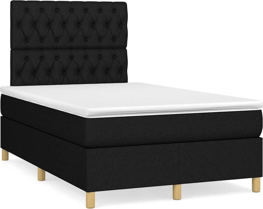 Vida XL Boxspring met matras en LED stof zwart 120x190 cm SKU: V3270220 - Foto 2