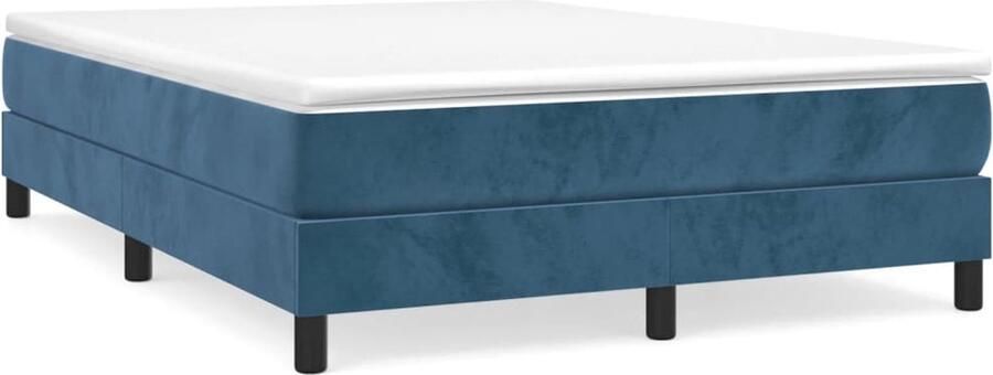 Vida XL Boxspring met matras fluweel donkerblauw 140x200 cm SKU: V3144337 - Foto 4