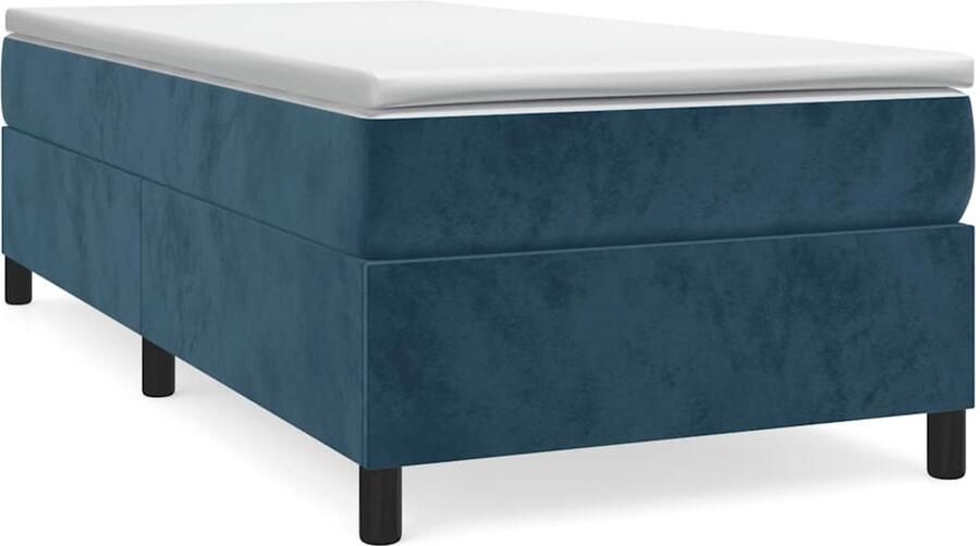 Vida XL Boxspring met matras fluweel donkerblauw 90x200 cm SKU: V3144661 - Foto 4